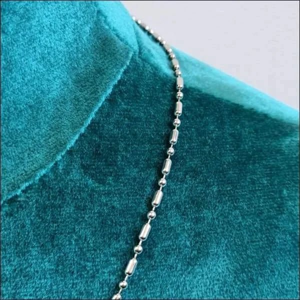 Zilveren Bolletjes Tag Ketting - bolletjes ketting - Heren