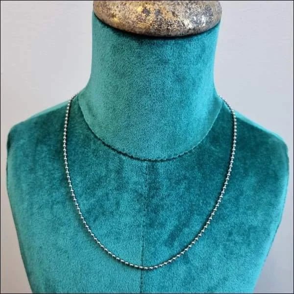 RVS Bolletjes Ketting Zilverkleur  - Trendy Tagketting - 1.5mm / 60cm - Heren