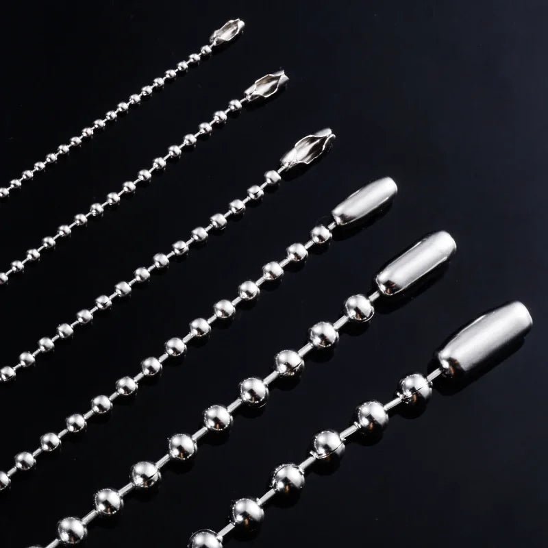 RVS Bolletjes Ketting Zilverkleur  - Trendy Tagketting - 1.5mm / 65cm - Heren