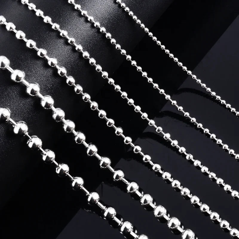RVS Bolletjes Ketting Zilverkleur  - Trendy Tagketting - 2mm / 50cm - Heren