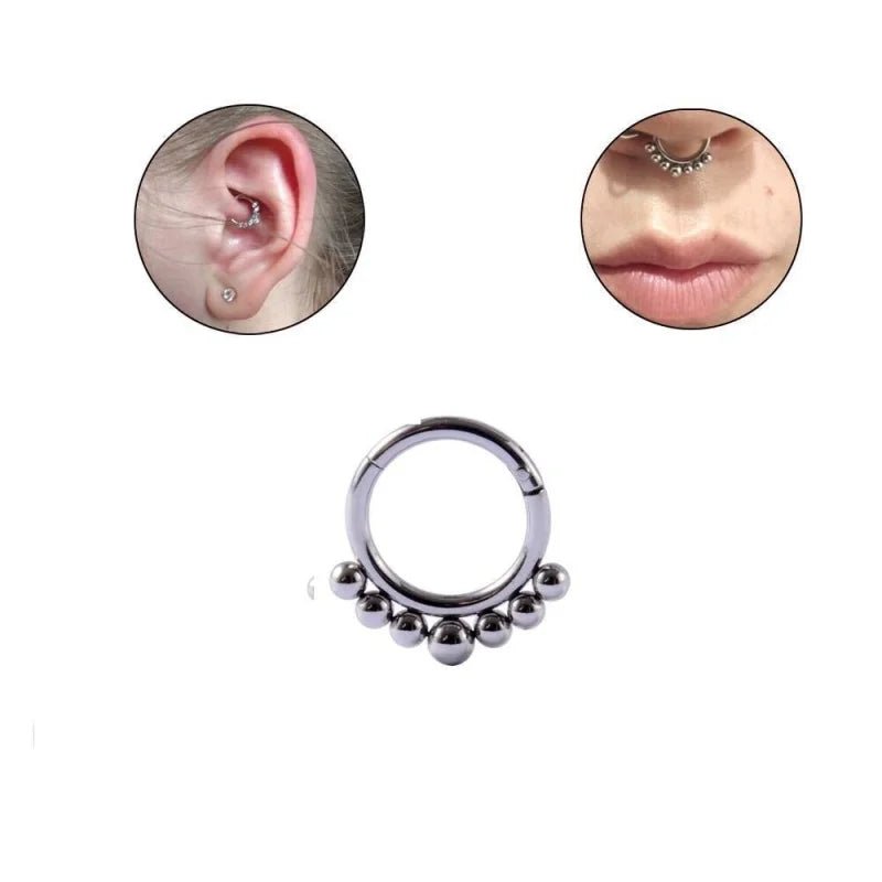 Stalen Bolletjes Clicker Piercing - 8mm met Scharnier - Unisex