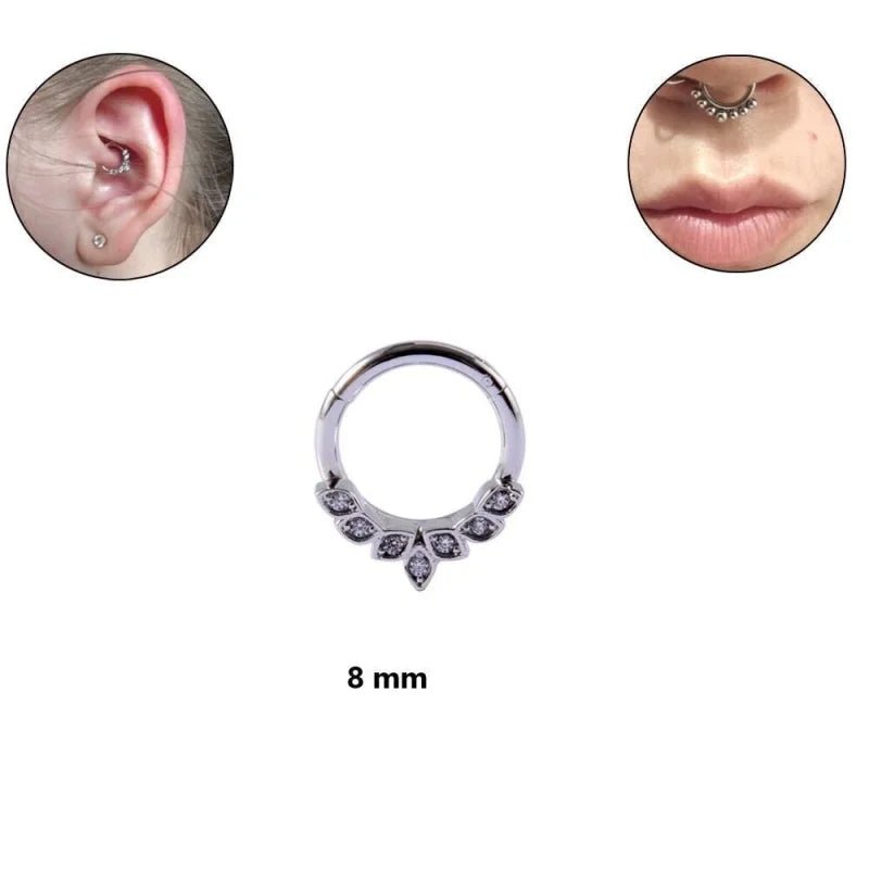 Zirkonia Clicker Piercing 8mm - Chique Look - Unisex