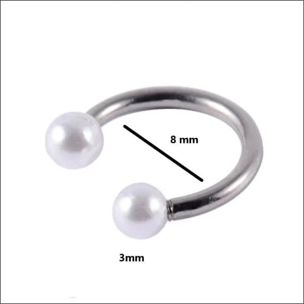 Witte Parel ronde Oorpiercing - Unisex