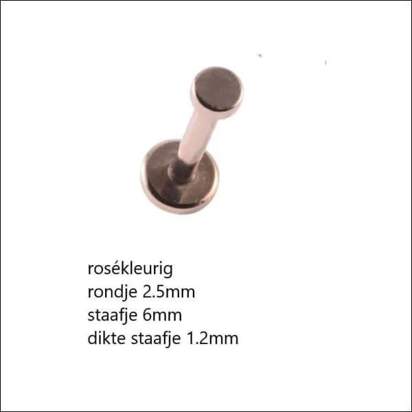 Stalen Helixpiercing rondje Rose goudkleur - Unisex