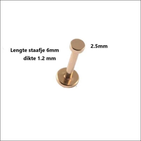 Goudkleurige Helix Labret 2.5mm - Unisex