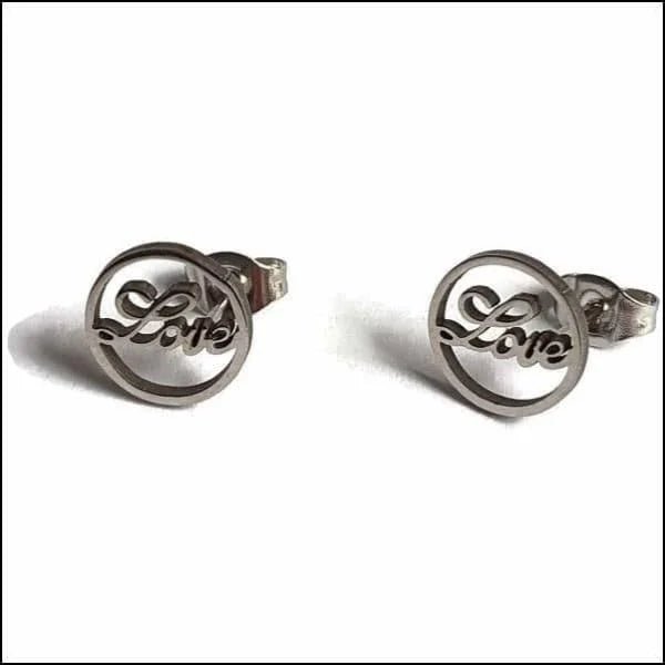 Love Oorbellen Staal - Vier de Liefde - love 7x3mm -