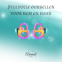 Vrolijke Stalen Slotjes Oorbellen - Regenboogkleur-10mm -