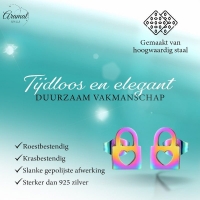 Vrolijke Stalen Slotjes Oorbellen - Regenboogkleur-10mm -