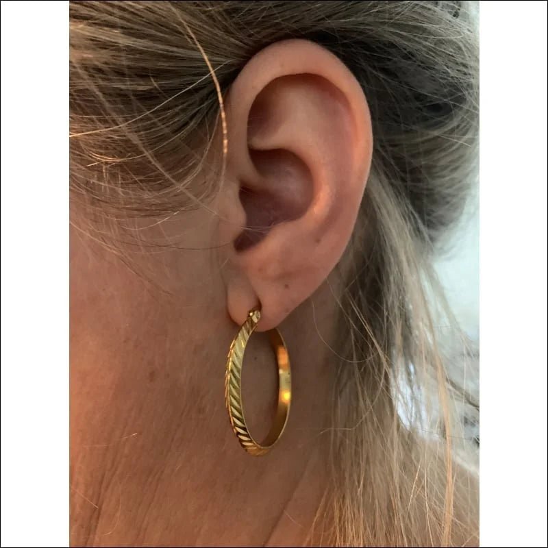 Ronde Stalen Oorringen Stainless steel goldplated -