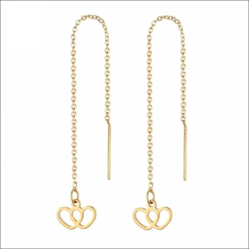 Stijlvolle RVS Doortrekoorbellen - Hamsa Hand -