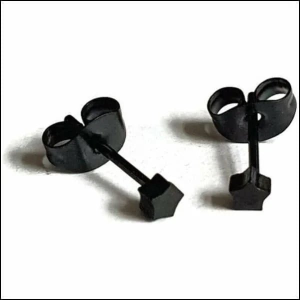 RVS Ster Oorbellen Diverse Kleuren - Verjaardag Cadeau Oorstekers - 3mm / Zwart -