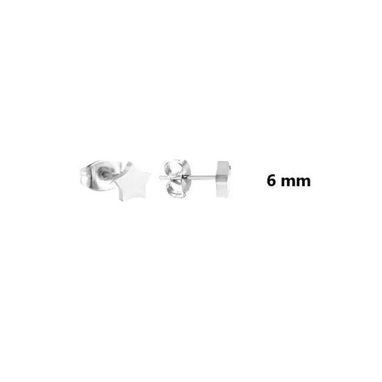 RVS Ster Oorbellen Diverse Kleuren - Verjaardag Cadeau Oorstekers - 3mm / Zwart -