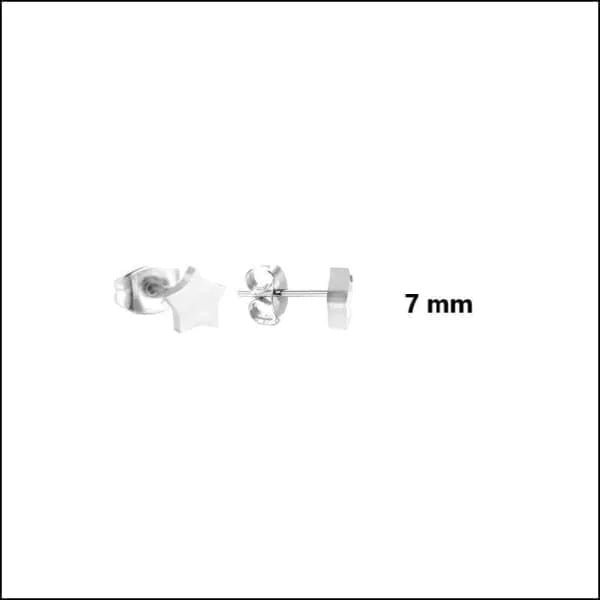 RVS Ster Oorbellen Diverse Kleuren - Verjaardag Cadeau Oorstekers - 6mm / Ros&Atilde;&copy;kleurig -
