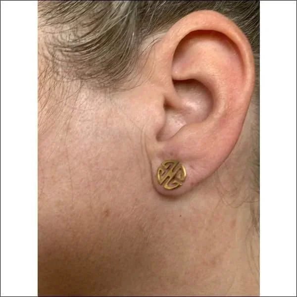 Stalen Oorbellen Goudkleur Rond - Trendy Cadeautjes - Gevlochten-10mm -