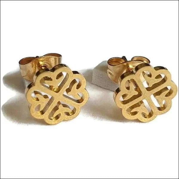 Stalen Oorbellen Goudkleur Rond - Trendy Cadeautjes - Spiraal-8mm -