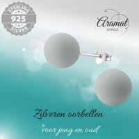 Zilveren pareloorbellen met lichtgrijze parel &acirc;&euro;&ldquo; 10 mm -