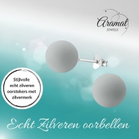 Zilveren pareloorbellen met lichtgrijze parel &acirc;&euro;&ldquo; 10 mm -