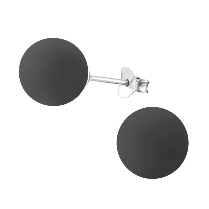 Zilveren parel oorstekers met grijze parel &acirc;&euro;&ldquo; 10 mm -