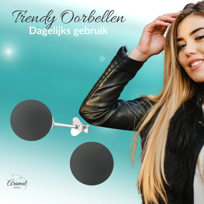 Zilveren parel oorstekers met grijze parel &acirc;&euro;&ldquo; 10 mm -