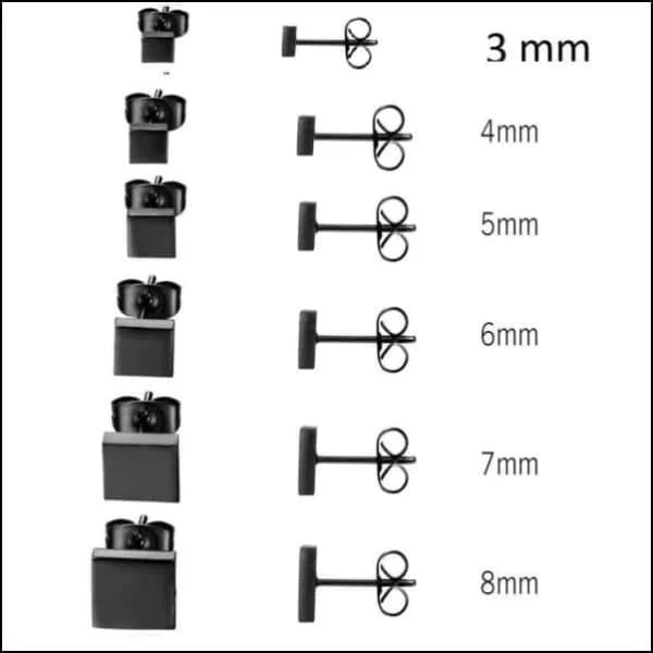 RVS Vierkante Oorbellen Diverse Kleuren - Geometrische Oorstekers - Goudkleur / 4mm -