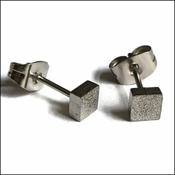 RVS Vierkante Oorbellen Diverse Kleuren - Geometrische Oorstekers - Goudkleur / 4mm -