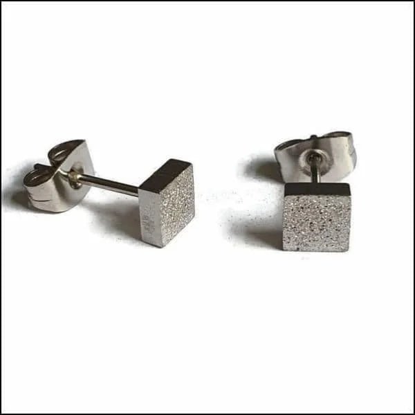 RVS Vierkante Oorbellen Diverse Kleuren - Geometrische Oorstekers - Goudkleur / 7mm -