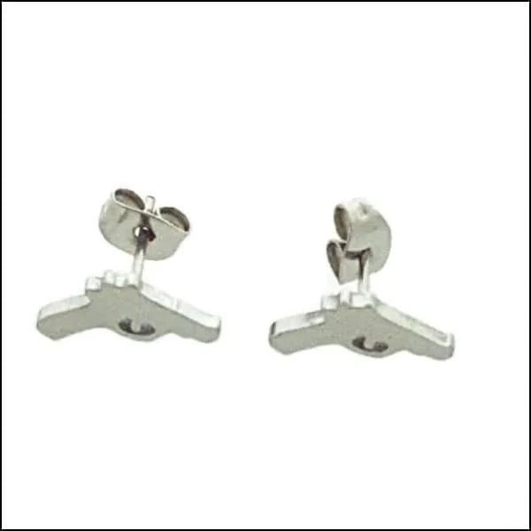 Stoere Pistool Oorbellen - Goudkleur-9x6mm -