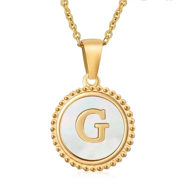 Letter Ketting Goud RVS met Witte Schelp - Initiaal Sieraad 45cm - A - Dames