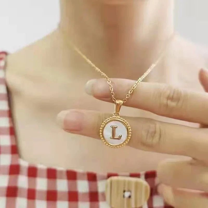 Letter Ketting Goud RVS met Witte Schelp - Initiaal Sieraad 45cm - A - Dames