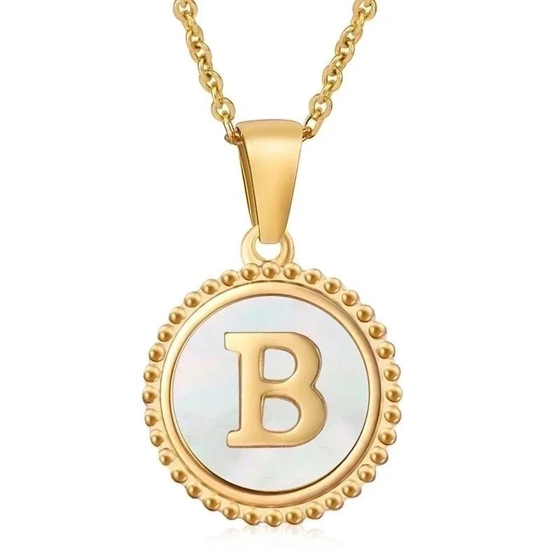 Letter Ketting Goud RVS met Witte Schelp - Initiaal Sieraad 45cm - A - Dames