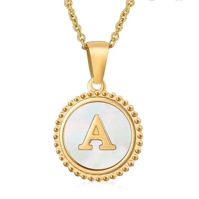 Letter Ketting Goud RVS met Witte Schelp - Initiaal Sieraad 45cm - D - Dames