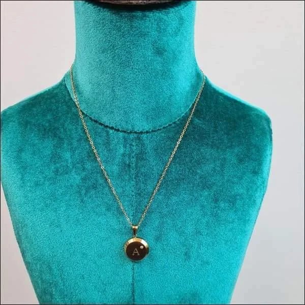 Goudkleurige Initiaal Ketting met Zirkonia Steentje - 45cm - A - Unisex