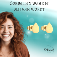 Goudkleurige druppel oorbellen &acirc;&euro;&ldquo; 9x6 mm -