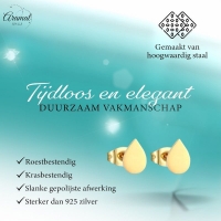 Goudkleurige druppel oorbellen &acirc;&euro;&ldquo; 9x6 mm -