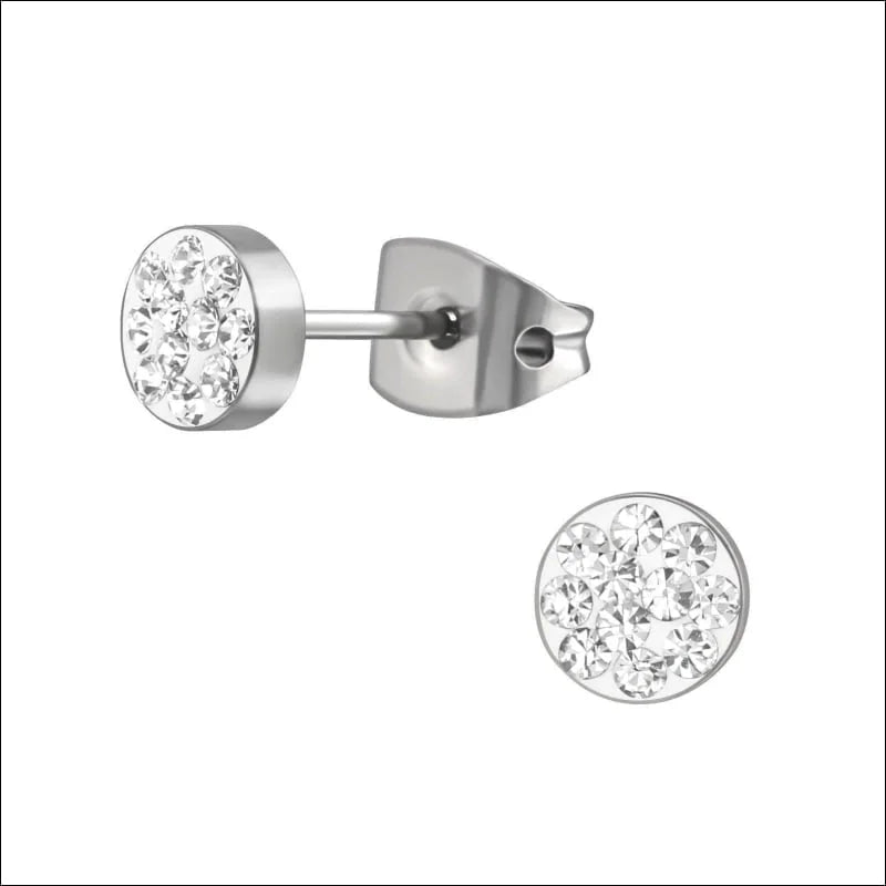 Titanium Oorbellen met Kristallen 3-8mm - Nikkelvrij Hypoallergeen - 5mm / AB Transparant -
