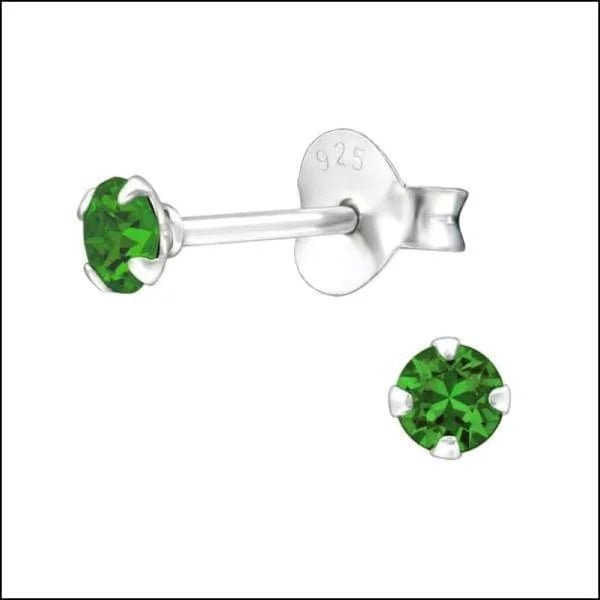 Prachtige Zilveren Zirkonia Oorbellen rond - 6mm / Zwart -