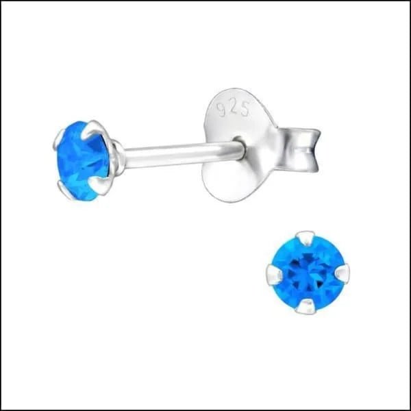 Prachtige Zilveren Zirkonia Oorbellen rond - 6mm / Zwart -