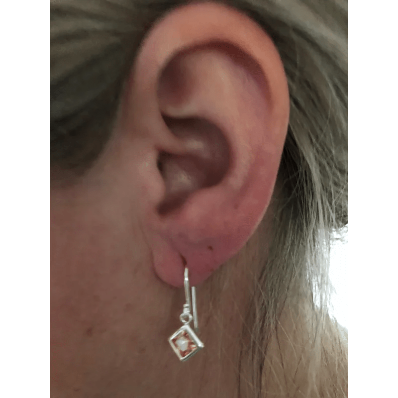 Luxe Zilveren Kinder Oorhangers champagne zirkonia -