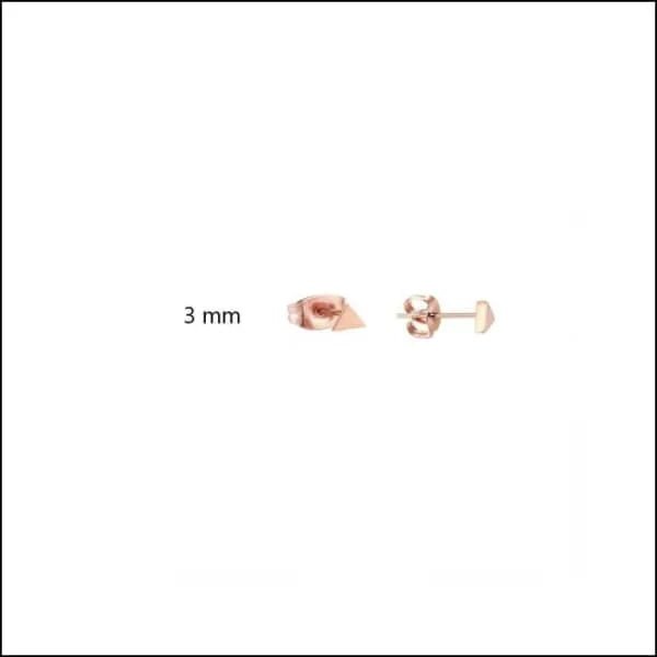 RVS Driehoek Oorbellen Diverse Kleuren 8-12mm - Geometrische Studs - Ros&Atilde;&copy;kleurig / 3mm 