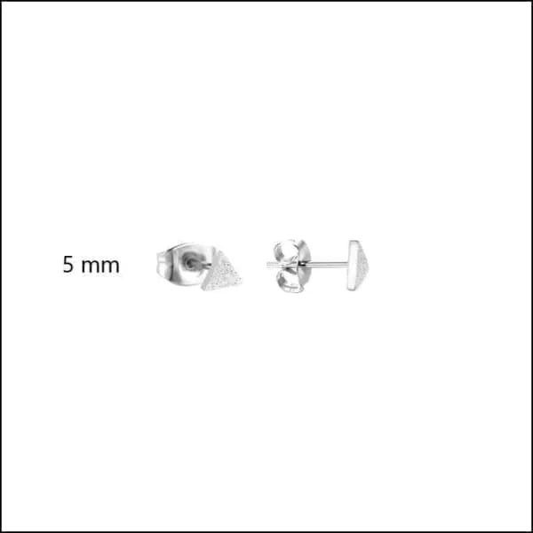 RVS Driehoek Oorbellen Diverse Kleuren 8-12mm - Geometrische Studs - Ros&Atilde;&copy;kleurig / 3mm 