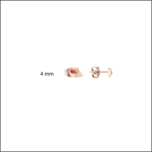 RVS Driehoek Oorbellen Diverse Kleuren 8-12mm - Geometrische Studs - Ros&Atilde;&copy;kleurig / 4mm 