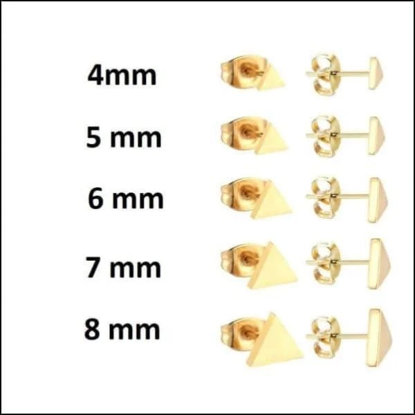 RVS Driehoek Oorbellen Diverse Kleuren 8-12mm - Geometrische Studs - Zilverkleur / 7mm -
