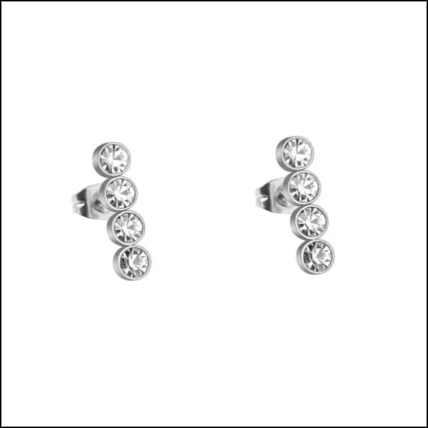 Stalen Oorbellen Bar - Zirkonia Oorbellen - multikleur-16x4mm -