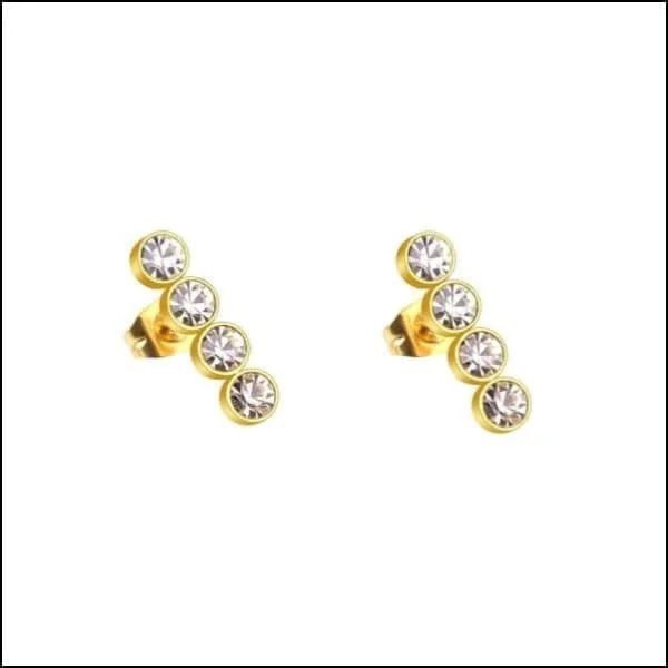 Stalen Oorbellen Bar - Zirkonia Oorbellen - multikleur-16x4mm -