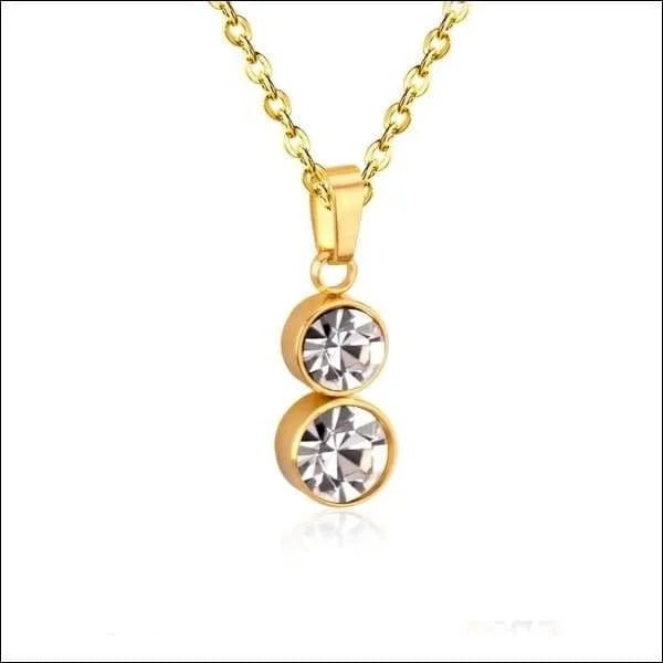Stalen Dames Ketting met Zirkonia Steentjes - Dames