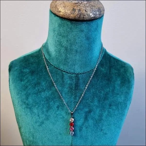 Trendy Dames Ketting met Hanger Bar - Zirkonia Steentjes - Dames