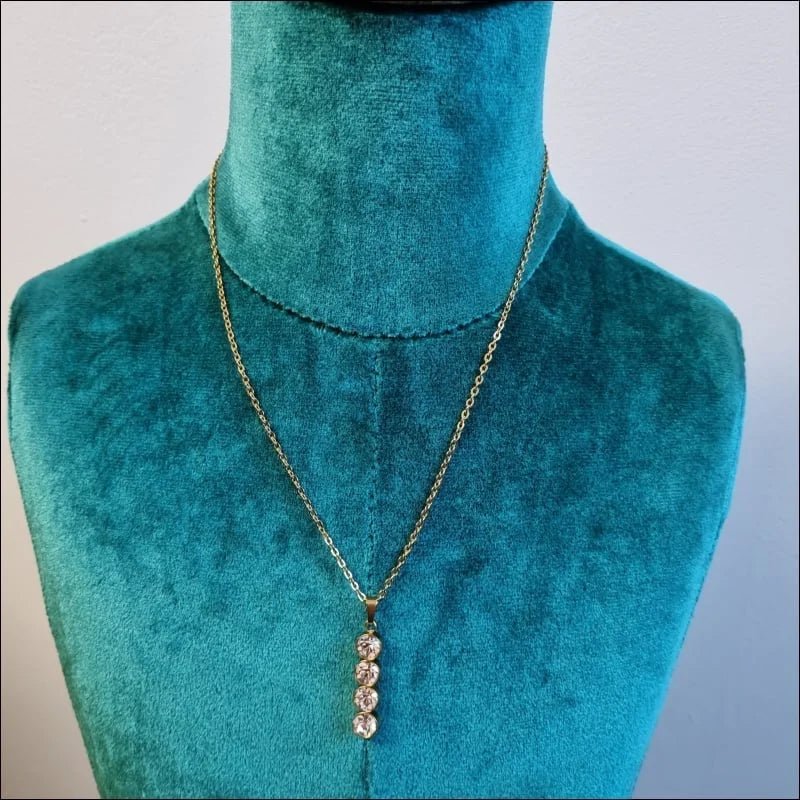 Stalen Dames Ketting met Zirkonia Steentjes - Dames