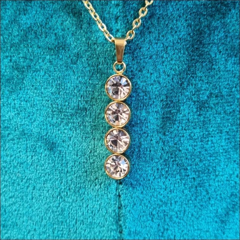 Stalen Dames Ketting met Zirkonia Steentjes - Dames