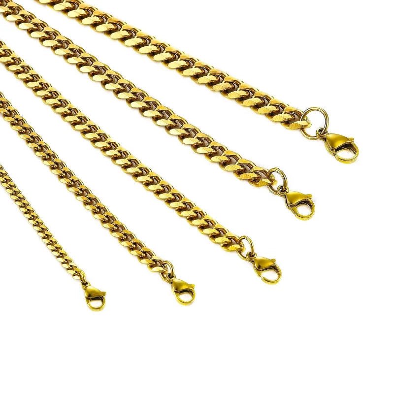Trendy Goudkleurige Gourmetketting 45cm RVS - Heren
