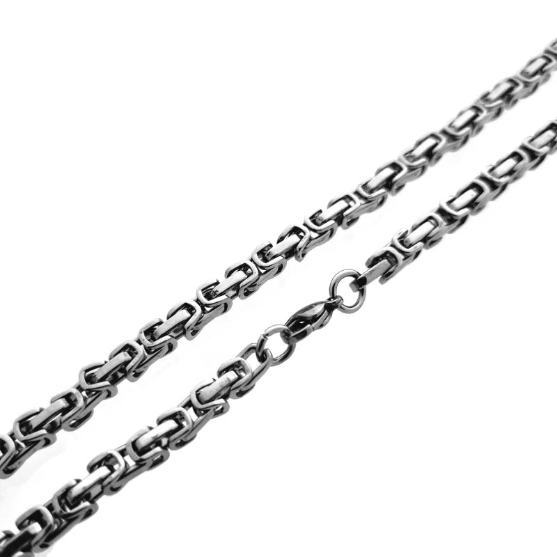 RVS Koningsketting Zilverkleurig Vierkant &acirc;&euro;&ldquo; Stoere Ketting Man Unisex Staal - 45c